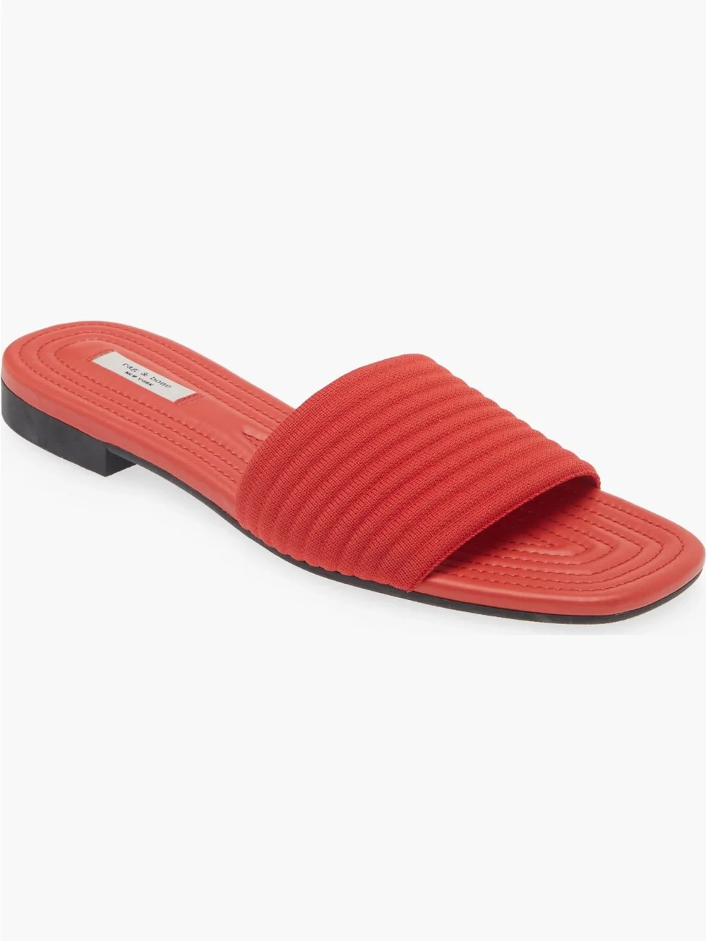 rag & bone Ellis Red Ribbed Slide Sandals size 40
